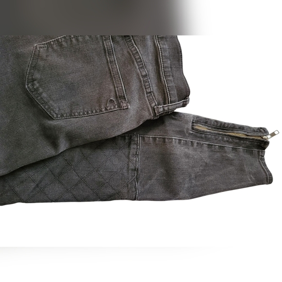 Madewell Women's Black Quilted. Zip Moto  High Rise 27 Jeans - Picture 12 of 16